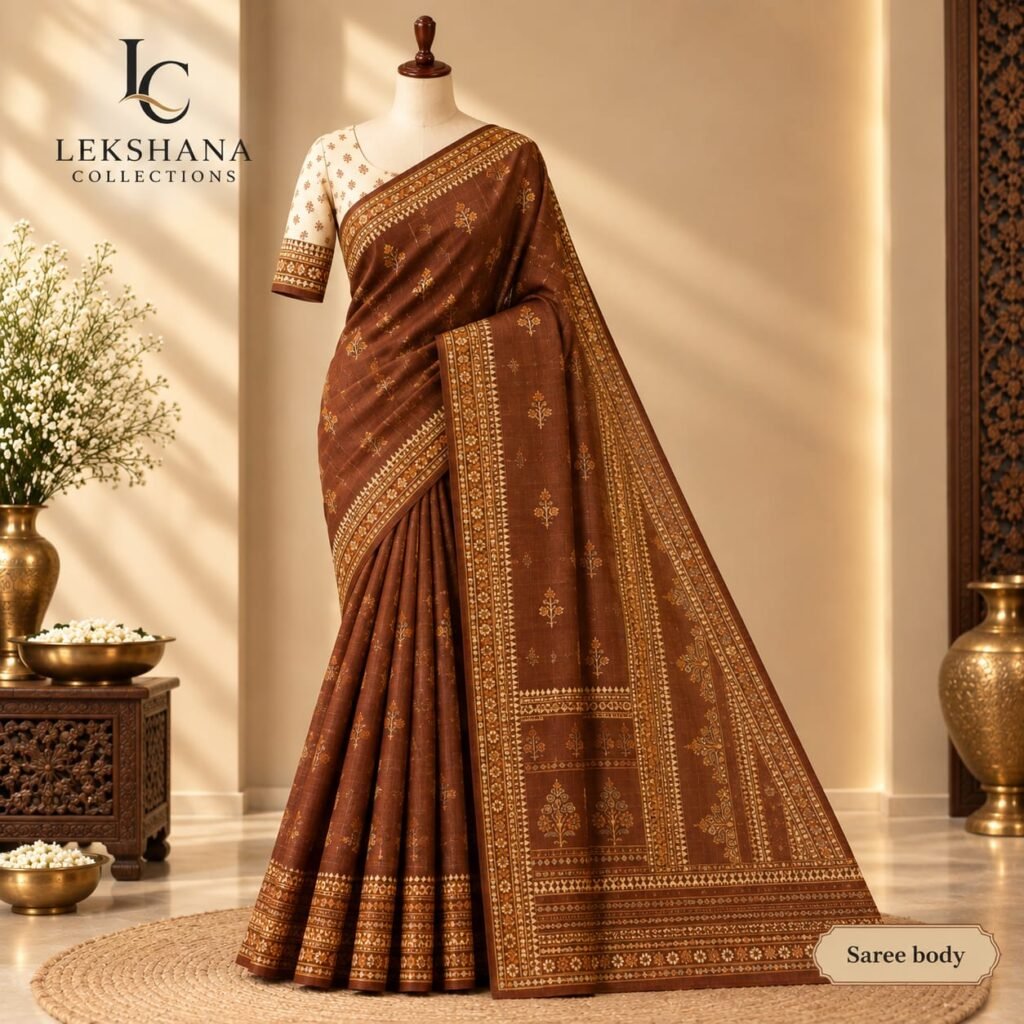 Coco Brown Mangalgiri Saree